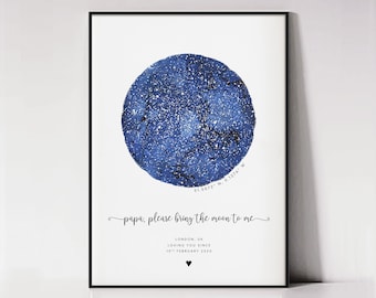 Personalized Star Map Print, Father's Day Gift, Special Date Keepsake