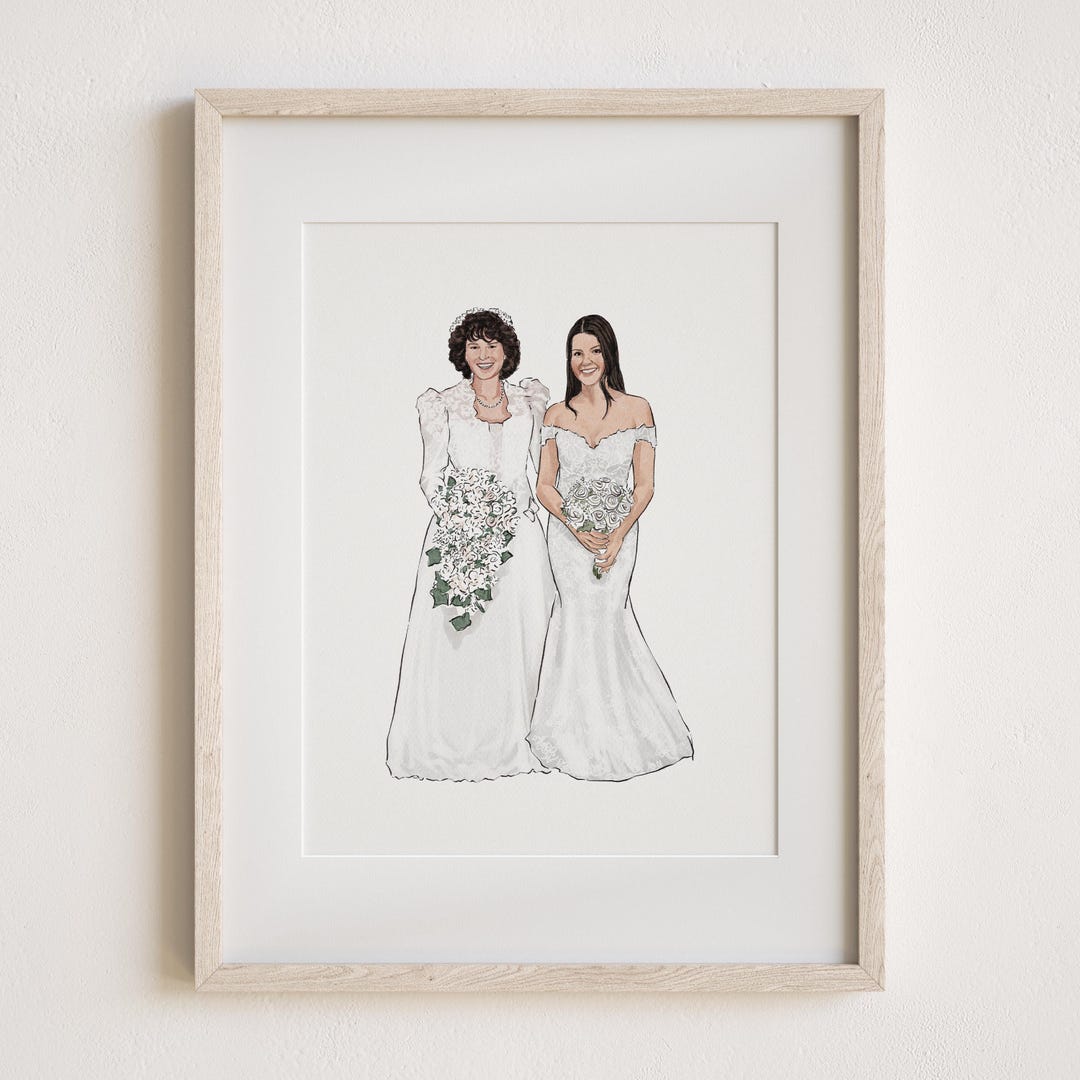 Generational Wedding Portrait, Mother of the Bride Gift, Custom