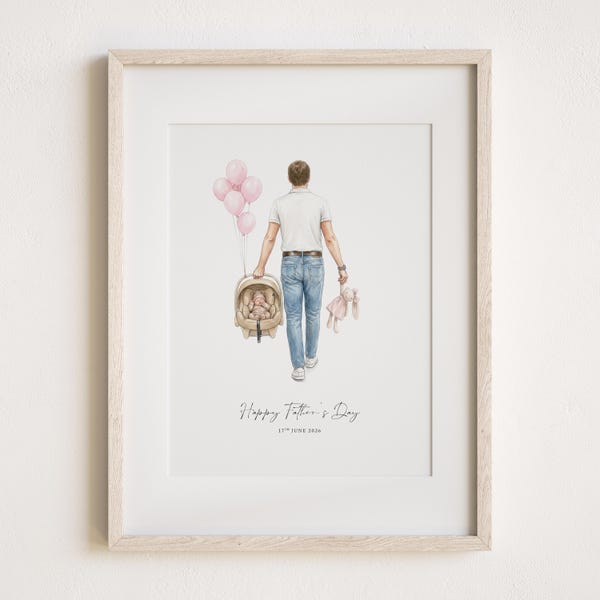 Gepersonaliseerd Vaderdagportret, aquarelschilderij van foto, aangepast cadeau vader, unieke kunst voor papa, familieaandenken vader schilderij HD1