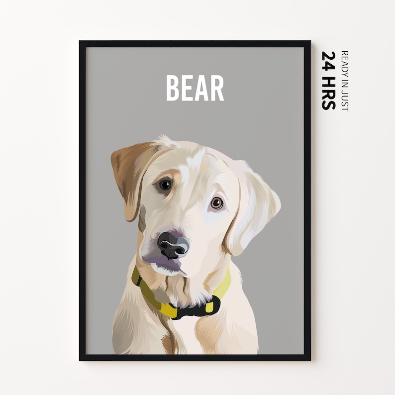 Custom Pet Portrait, Personalised Dog Illustration, Dog Cat Wall Art, Hand Drawn Pet, Pet Memorial Ideas, Digital, Christmas Gift, Pet Art image 8