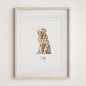 Custom Pet Portrait, Personalised Dog Illustration, Dog Cat Wall Art, Hand Drawn Pet, Pet Memorial Ideas, Digital, Christmas Gift, Pet Art image 1