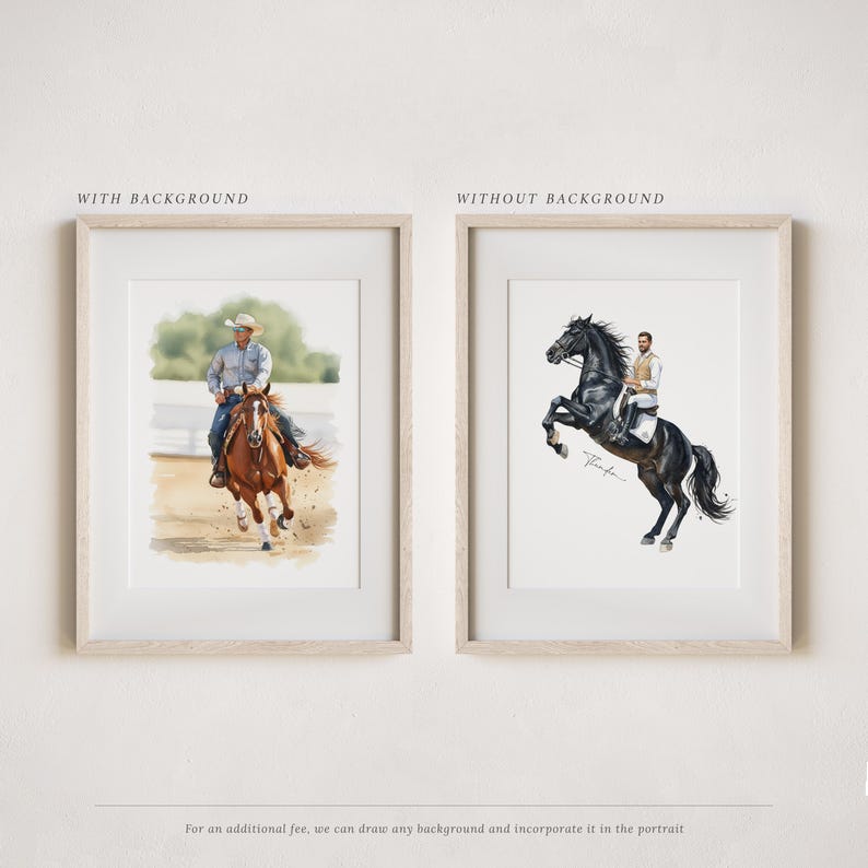Personalized Horse Gifts, Custom Pet Portrait Painting, Horse Lover Gift, Handpainted Gift for Horse Girl, Equestrian Gift, Horse Rider Gift image 6