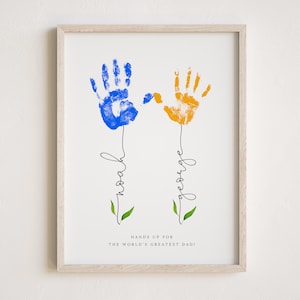 Vatertag DIY personalisierte Handabdruck, Papa Geschenk von Tochter Sohn, Kinder Geschenk für Papas Geburtstag, Kinder Basteln, Großvater Tagesdruck