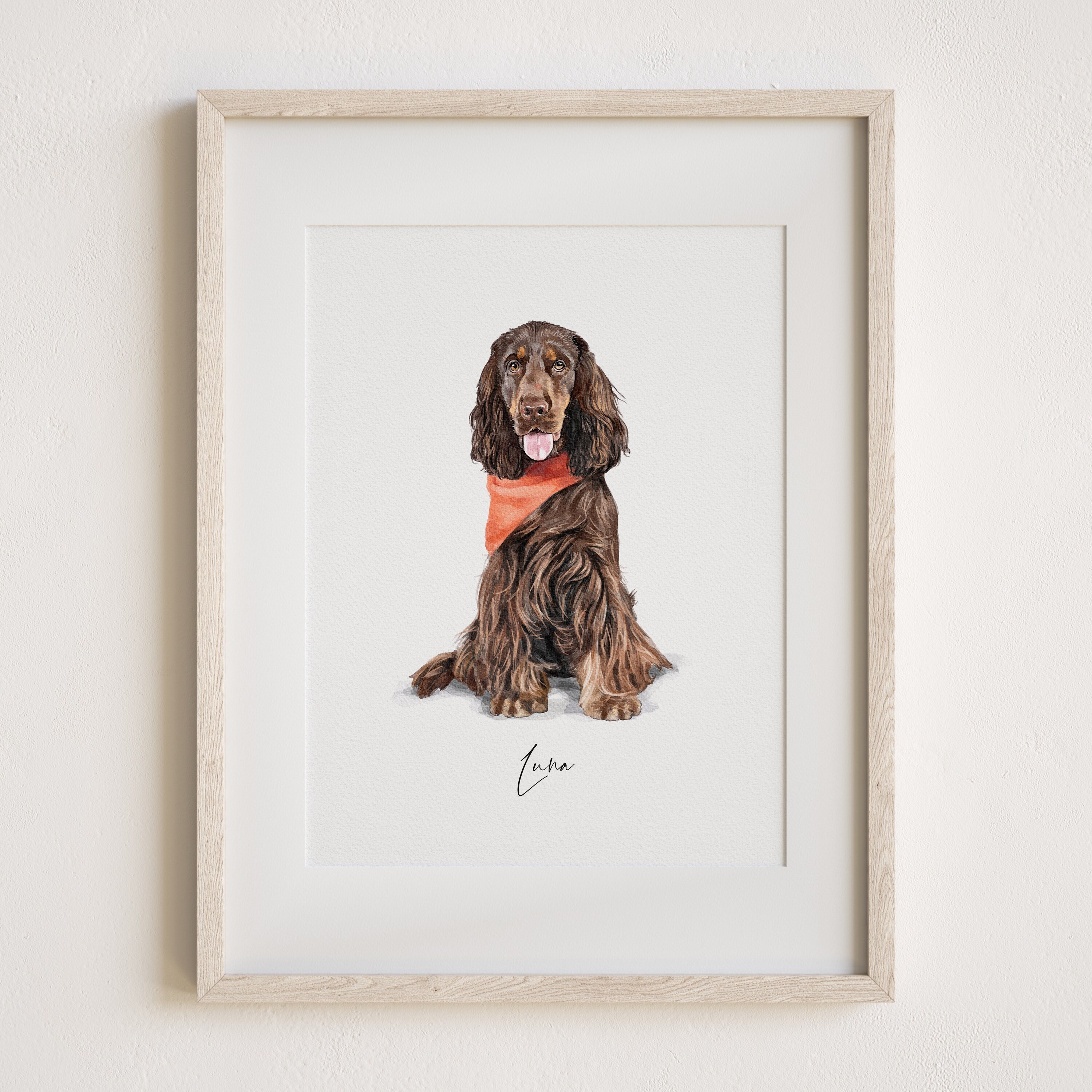 Custom Pet Portrait, Personalised Dog Illustration, Dog Cat Wall Art ...