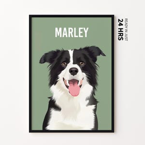 Custom Pet Portrait, Personalised Dog Illustration, Dog Cat Wall Art, Hand Drawn Pet, Pet Memorial Ideas, Digital,  Pet Christmas Gift, P1