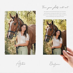 Personalized Horse Gifts, Custom Pet Portrait Painting, Horse Lover Gift, Handpainted Gift for Horse Girl, Equestrian Gift, Horse Rider Gift image 2
