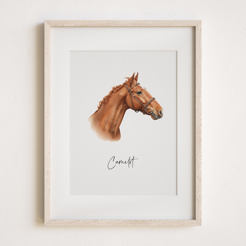 Personalized Horse Gifts, Custom Pet Portrait Painting, Horse Lover Gift, Handpainted Gift for Horse Girl, Equestrian Gift, Horse Rider Gift image 5