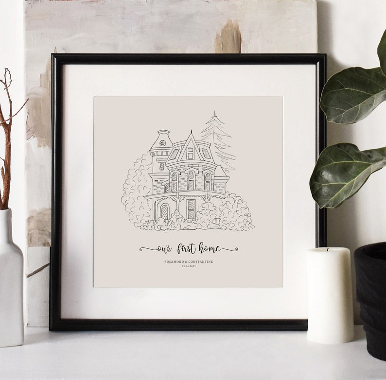 Hand Drawn Bespoke House Sketch, New Home Gift, Anniversary Gift, Housewarming Present, Christmas Gift, Gift Ideas, Realtor Gift, Custom Art image 7