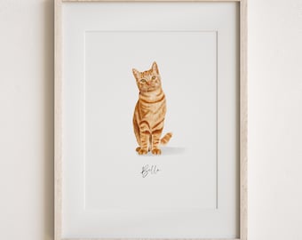 Custom Watercolor Pet Portrait, Pet Portrait from Photo, Dog Portrait, Cat Portrait, Pet Painting, Pet Gift, Pet Lover Gift, Girlfriend Gift