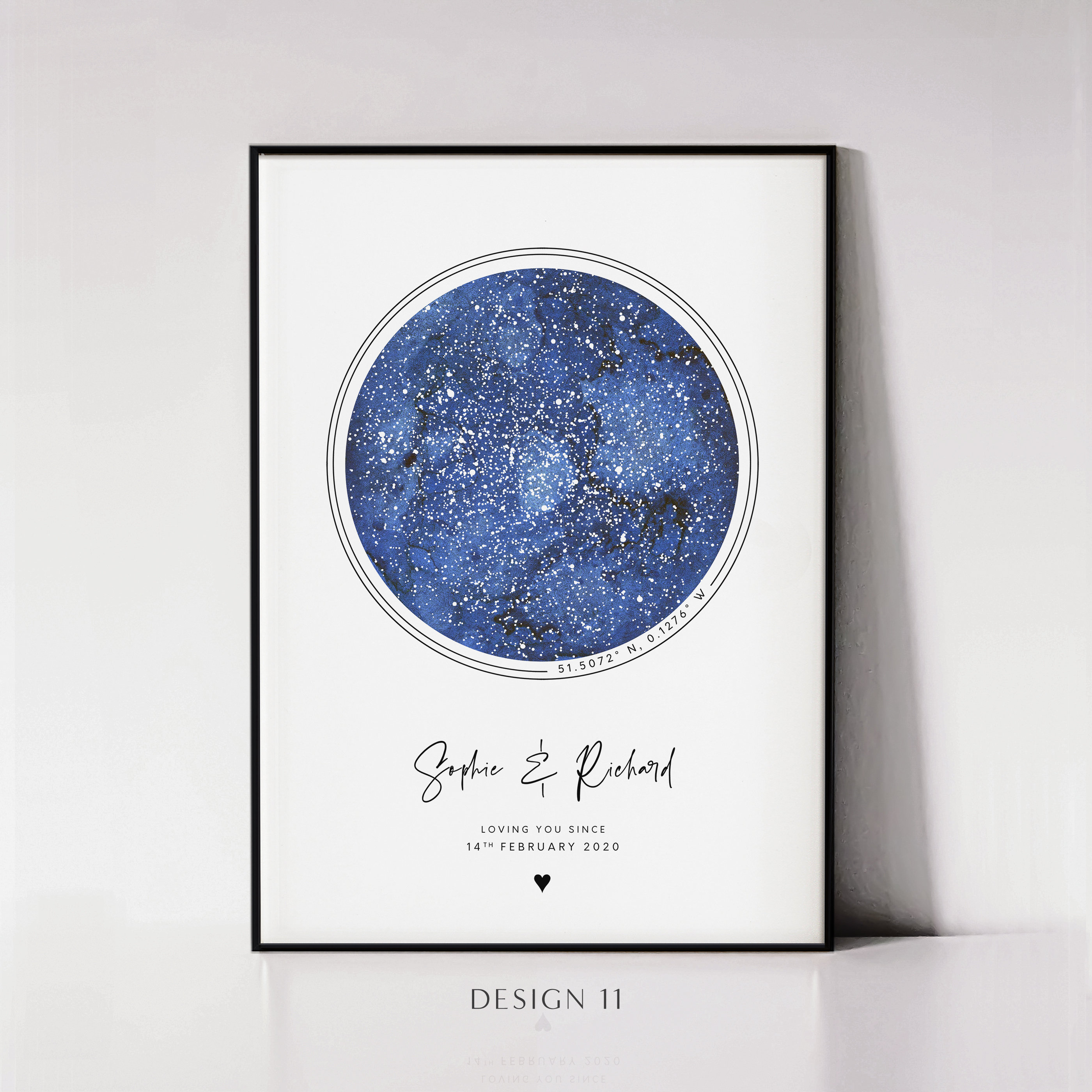 Custom Star Map Print, Framed Personalized Night Sky Poster, Wedding ...