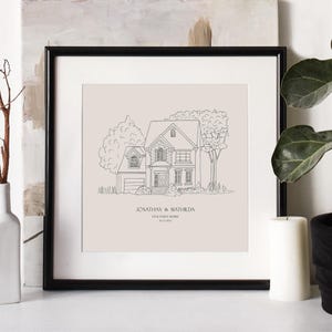 Hand Drawn Bespoke House Sketch, New Home Gift, Anniversary Gift, Housewarming Present, Christmas Gift, Gift Ideas, Realtor Gift, VLA