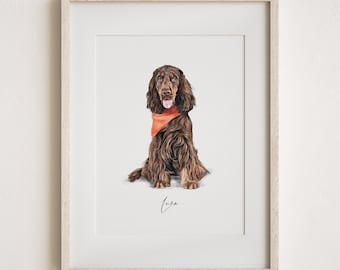 Retrato personalizado de mascota, Ilustración personalizada de perro, Arte mural para perros y gatos, Mascota dibujada a mano, Ideas para homenajear a tu mascota, Digital, Regalo de Navidad, Arte de mascotas
