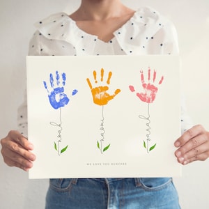 Mothers Day Handprint Print, Personalised Mum Gift, DIY Mum's Birthday, Nanny Craft Gift, Baby Keepsake Hand Print, Kids Gift for Mommy image 4