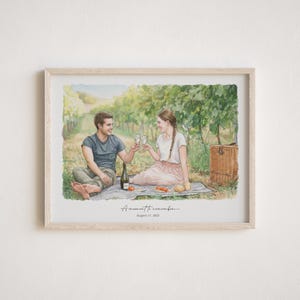 Custom Couple Portrait - Painting from Photo, 1st Anniversary Gift, Hand Drawn Illustration, Wedding Gift, Gift for Her Him, Engagement Gift image 13
