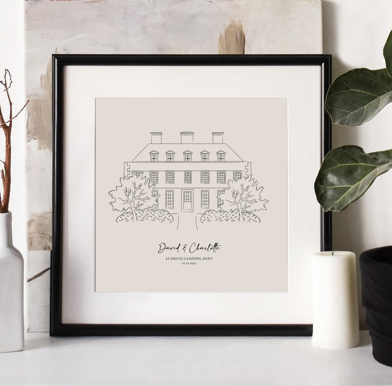 Hand Drawn Bespoke House Sketch, New Home Gift, Anniversary Gift, Housewarming Present, Christmas Gift, Gift Ideas, Realtor Gift, Custom Art image 5