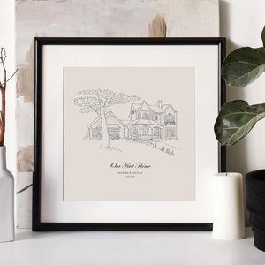 Hand Drawn Bespoke House Sketch, New Home Gift, Anniversary Gift, Housewarming Present, Christmas Gift, Gift Ideas, Realtor Gift, Custom Art image 4