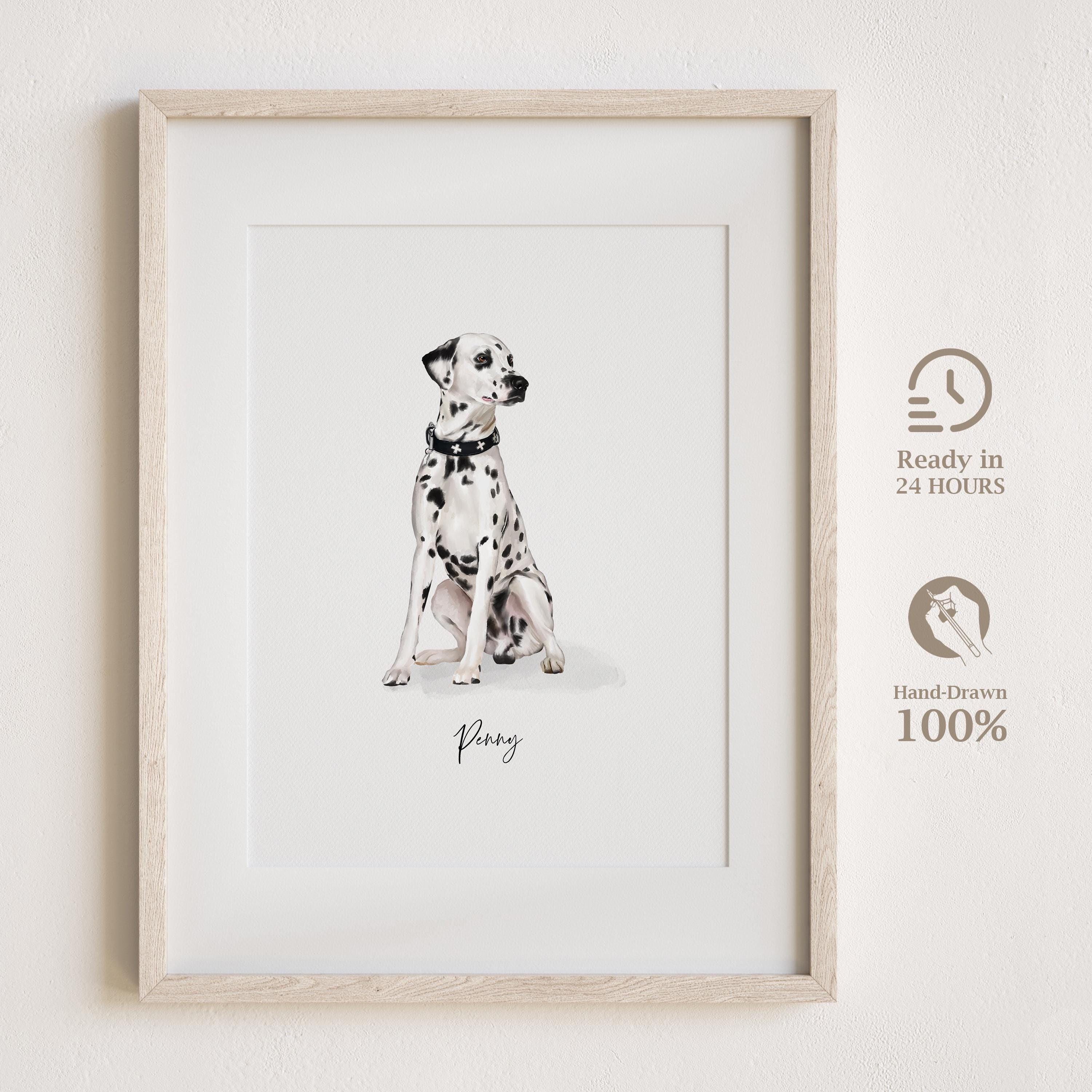 Custom Pet Portrait, Personalised Dog Illustration, Dog Cat Wall Art, Hand Drawn Pet, Pet Memorial Ideas, Digital, Pet Christmas Gift, HD1
