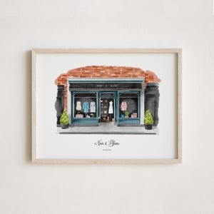 Personalised Watercolor Storefront Painting, Hand-Drawn Illustration for Pub, Bar, Cafe, Restaurant Wall Decor, Photo to Painting Art Print