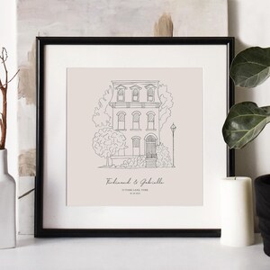 Hand Drawn Bespoke House Sketch, New Home Gift, Anniversary Gift, Housewarming Present, Christmas Gift, Realtor Gift, Digital Download, VLA