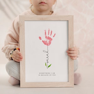 Mothers Day Handprint Print, Personalised Mum Gift, DIY Mum's Birthday, Nanny Craft Gift, Baby Keepsake Hand Print, Kids Gift for Mommy image 3