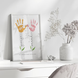 Muttertag Handabdruck, personalisiertes Geschenk für Mama, DIY Mamas Geburtstag, Nanny Craft Geschenk, Baby Andenken Handabdruck, Kinder Geschenk für Mama Bild 9