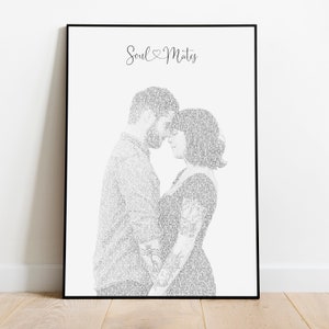 benutzerdefinierten Text, personalisierte Song Porträt vom Foto, Hochzeitsgeschenk, Valentinstag druckbare, erste Tanz-Wand-Dekor des Paares