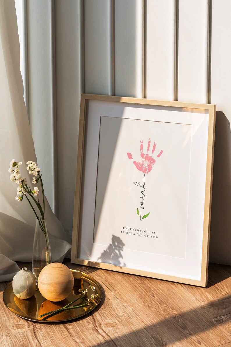 Mothers Day Handprint Print, Personalised Mum Gift, DIY Mum's Birthday, Nanny Craft Gift, Baby Keepsake Hand Print, Kids Gift for Mommy image 10