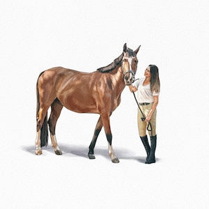 Personalized Horse Gifts, Custom Pet Portrait Painting, Horse Lover Gift, Handpainted Gift for Horse Girl, Equestrian Gift, Horse Rider Gift image 7