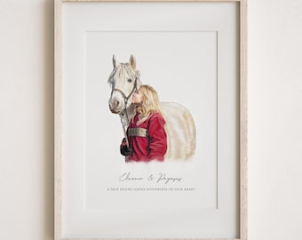 Personalized Horse Gifts, Custom Pet Portrait Painting, Horse Lover Gift, Handpainted Gift for Horse Girl, Equestrian Gift, Horse Rider Gift