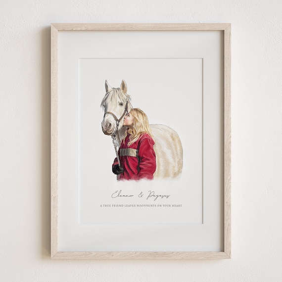 Personalized Horse Gifts, Custom Pet Portrait Painting, Horse Lover Gift, Handpainted Gift for Horse Girl, Equestrian Gift, Horse Rider Gift