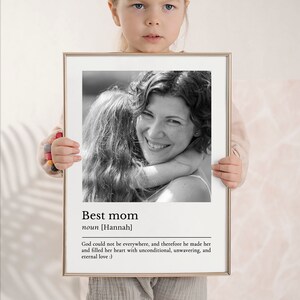 Custom Mother Gift, Personalised Mum Print, Mom Photo Poster, Mother's Day Gift from Kids, Definition Quote Wall Art, Presents for Mum image 6