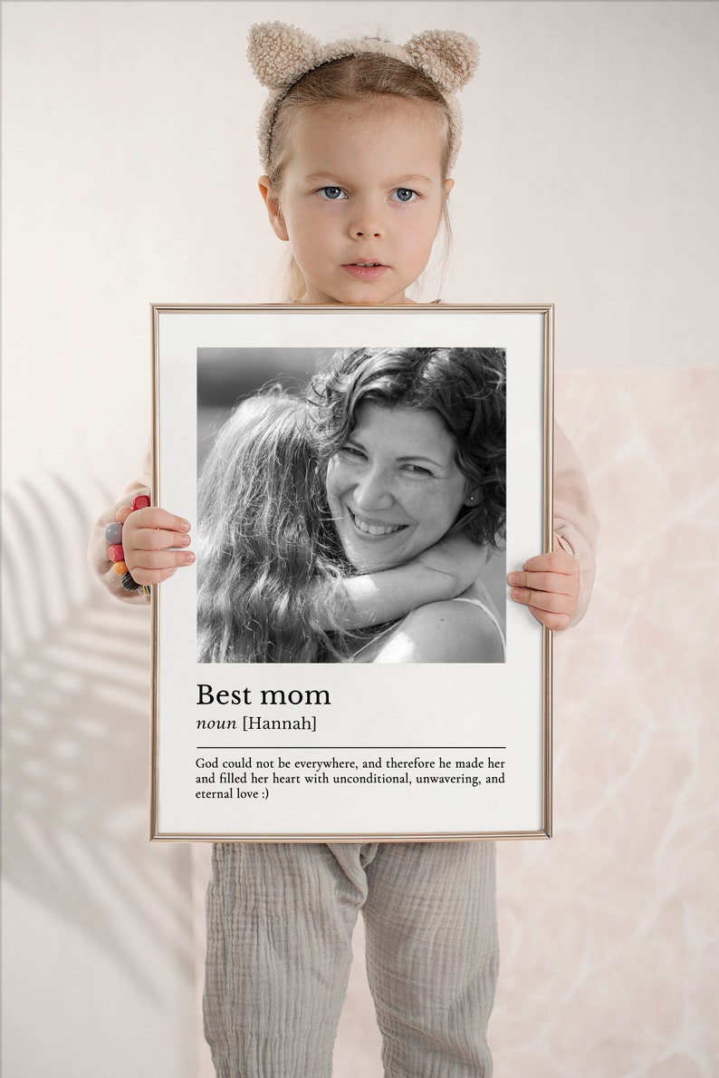 Custom Mother Gift, Personalised Mum Print, Mom Photo Poster, Mother's Day Gift from Kids, Definition Quote Wall Art, Presents for Mum image 6
