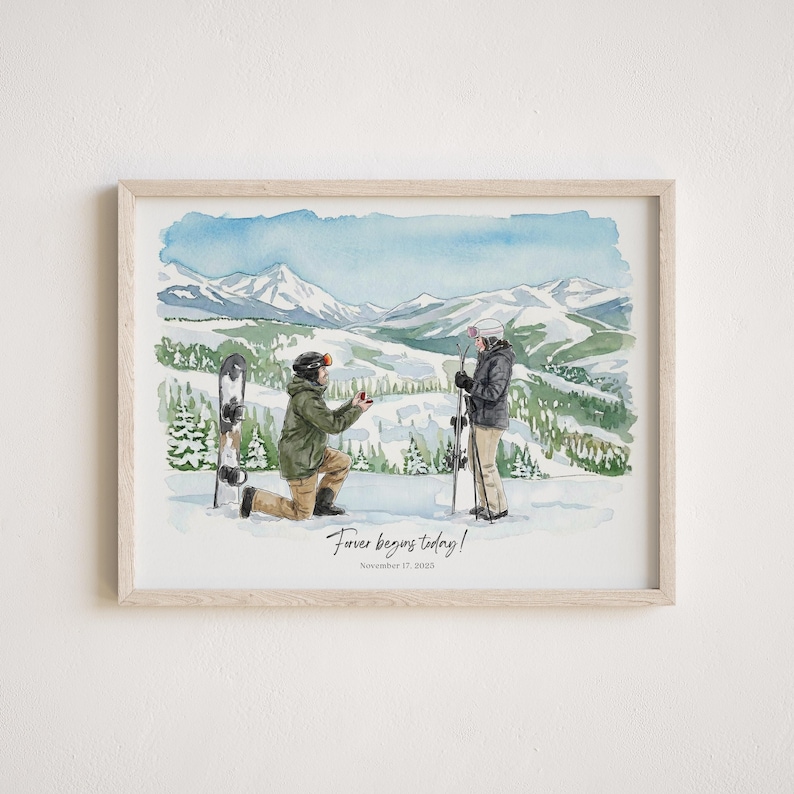 Custom Couple Portrait - Painting from Photo, 1st Anniversary Gift, Hand Drawn Illustration, Wedding Gift, Gift for Her Him, Engagement Gift image 5