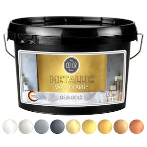 My COLOR Room® Metallic goud/zilver/grijs/brons/koper muurverf 2500 ml, Effect Creatieve verf 1L = 15,98