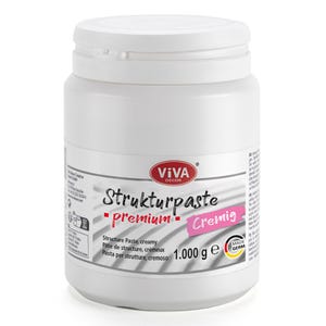 Viva Decor® Texture Paste PREMIUM krämig (1000 g, vit) slagtålig impastopasta av konstnärskvalitet matt
