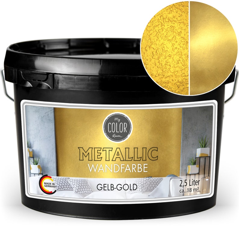 My COLOR Room® Metallic Gold / Silber / Grau / Bronze / Kupfer Wandfarbe 2500 ml, Effekt Kreativfarbe 1L15,98 Bild 4