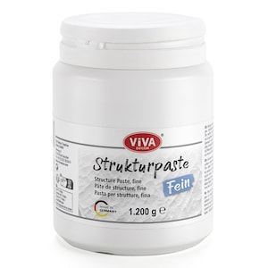 Viva Decor® Texturpasta, vit (1200 g), fin/grov matt, konstnärskvalitet, vattenbaserad, för abstrakta målningstekniker, 1 l = 15,79 euro