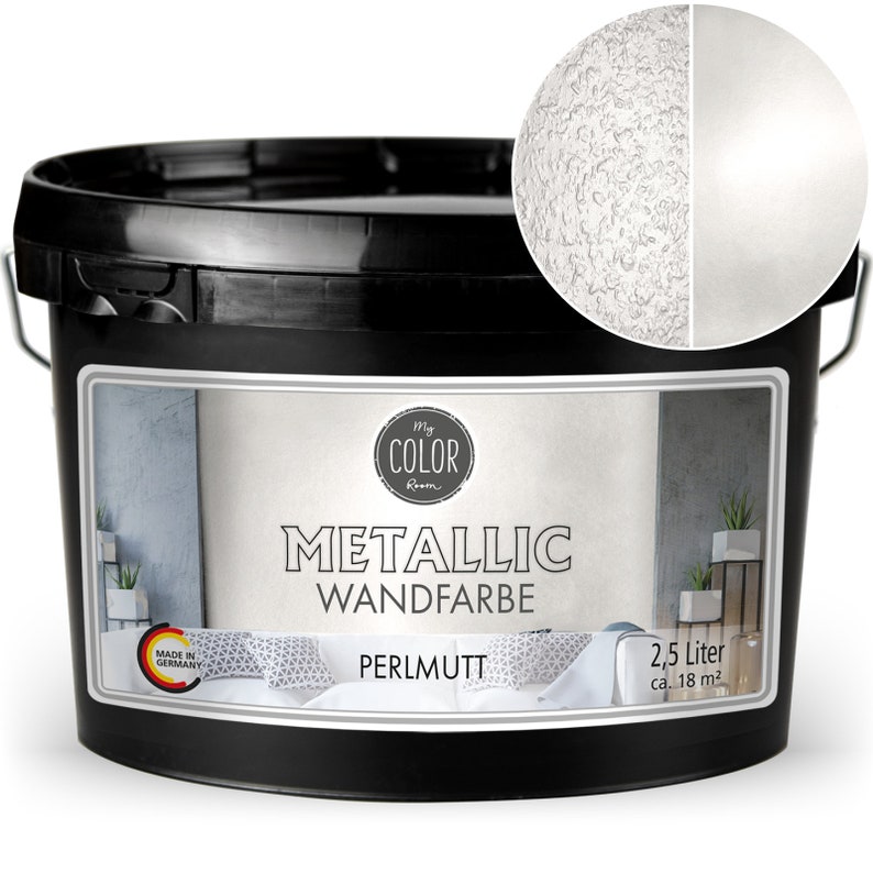 Peinture murale My COLOR Room® Or Métallisé / Argent / Gris / Bronze / Cuivre 2500 ml, peinture effet créatif 1L 15,98 Perlmutt