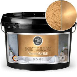 My COLOR Room® Metallic Gold / Silber / Grau / Bronze / Kupfer Wandfarbe 2500 ml, Effekt Kreativfarbe 1L15,98 Bild 6