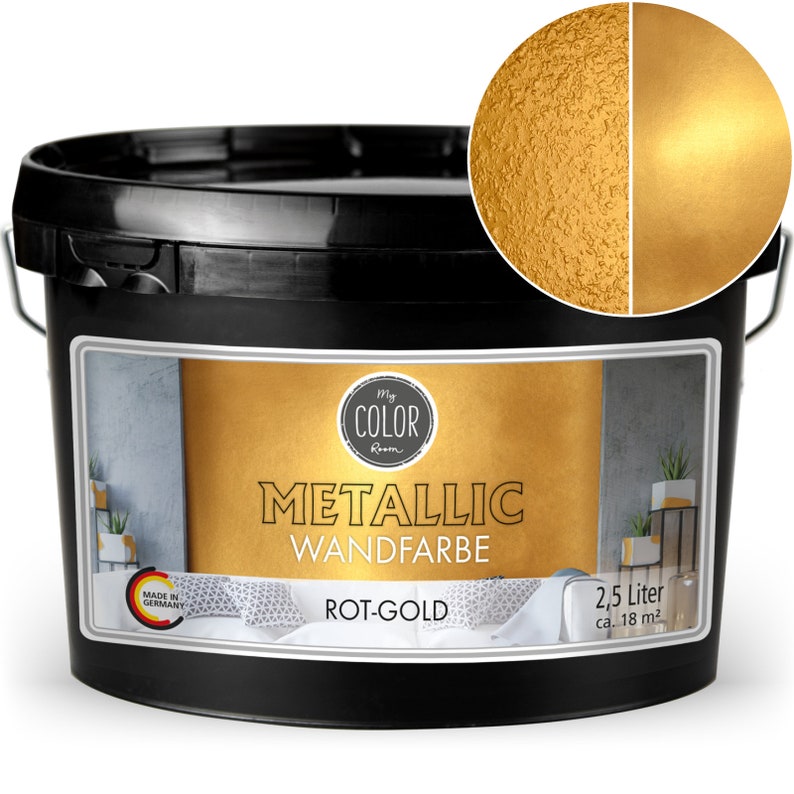 My COLOR Room® Metallic Gold / Silber / Grau / Bronze / Kupfer Wandfarbe 2500 ml, Effekt Kreativfarbe 1L15,98 Bild 10
