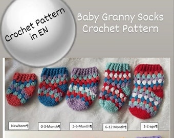 Baby Granny Socks Crochet Pattern (PDF Pattern)
