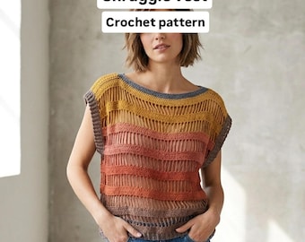 Shruggie Vest Crochet Pattern: Drop Stitch Cardigan (PDF Pattern)
