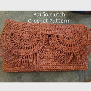 Raffia clutch crochet pattern, summer bag crochet pattern, crochet clutch, bag crochet pattern