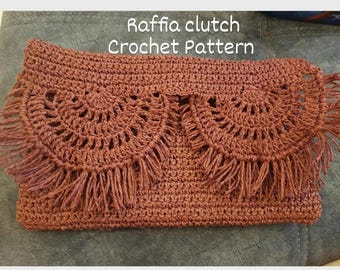 Raffia Crochet Clutch Pattern: Easy Summer Bag (PDF Pattern)