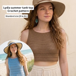 Lydia summer tank top crochet pattern (standard size, suitable up to size 44)