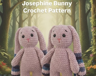 Josephine Velvet Bunny Crochet Pattern, Amigurumi Rabbit (PDF Pattern)
