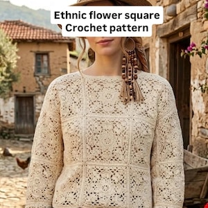 Ethnic Flower Mandala Square Crochet Pattern