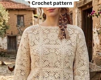 Ethnic Flower Mandala Square Crochet Pattern ( only square tutorial )