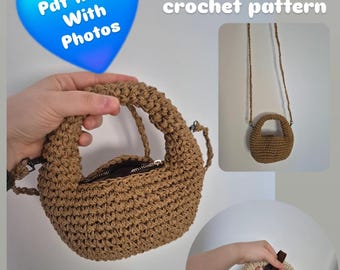 Microbag Crochet Pattern: Easy Paper Yarn Mini Bag (PDF Downloadable Instructions)