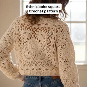 Ethnic Mandala Granny Square Crochet Pattern: Turkish Boho Style (PDF Pattern)